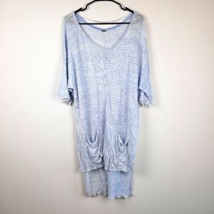 Blue Free People boho peasent tunic dress large